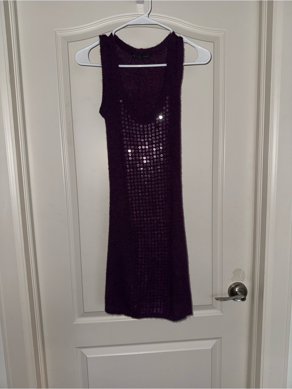 Armani Exchange Purple Knit Pullover